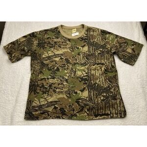 VINTAGE Duxbak Camo T-shirt Mens 3XL RealTree SINGLE STITCH Pocket MADE USA RARE